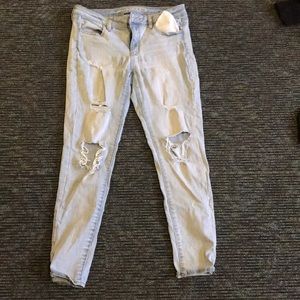 Faded blue holy A&E holy jeans